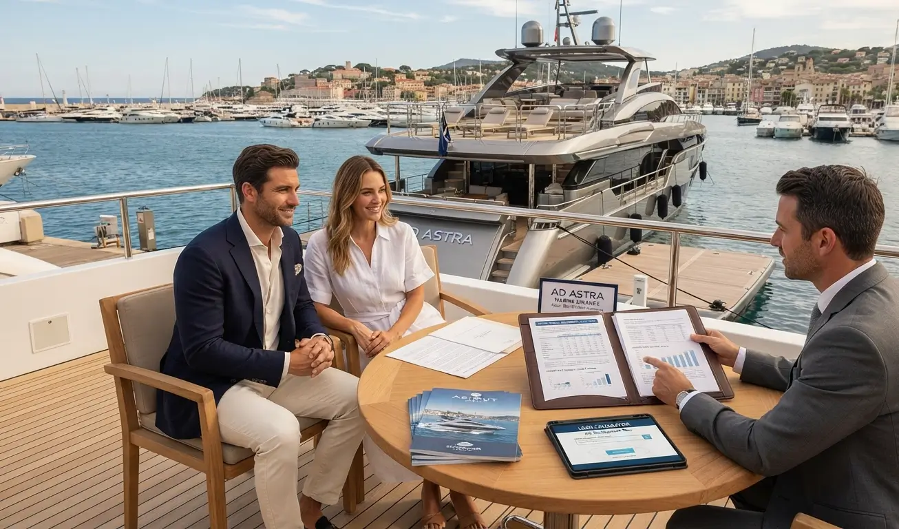 Luxury yacht representing boat purchase and financing