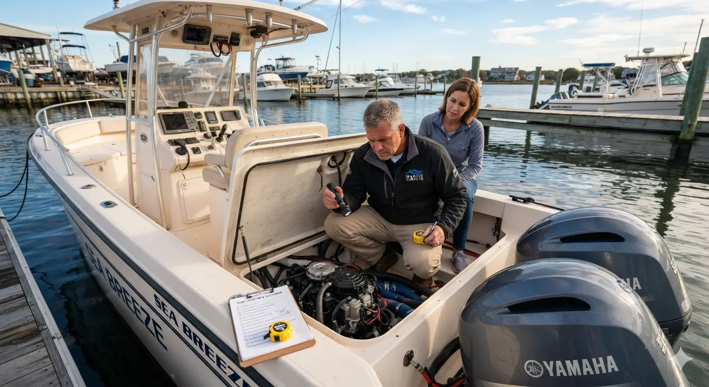 Assessing the value of a used boat docked at a marina